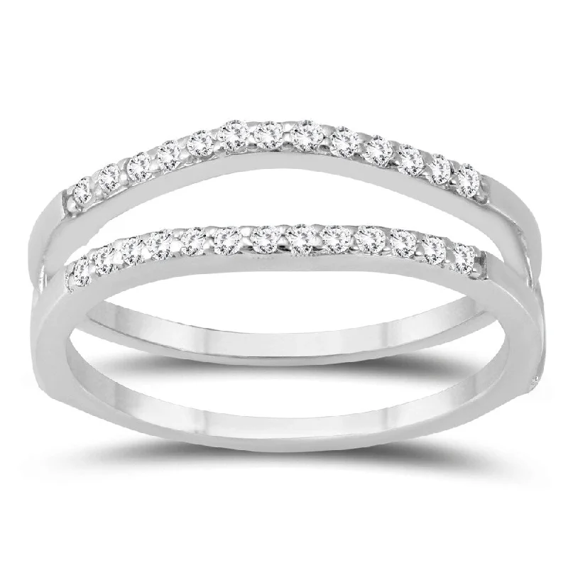 Women’s boho rings-1/4 Carat TW Diamond Insert Ring in 10K White Gold