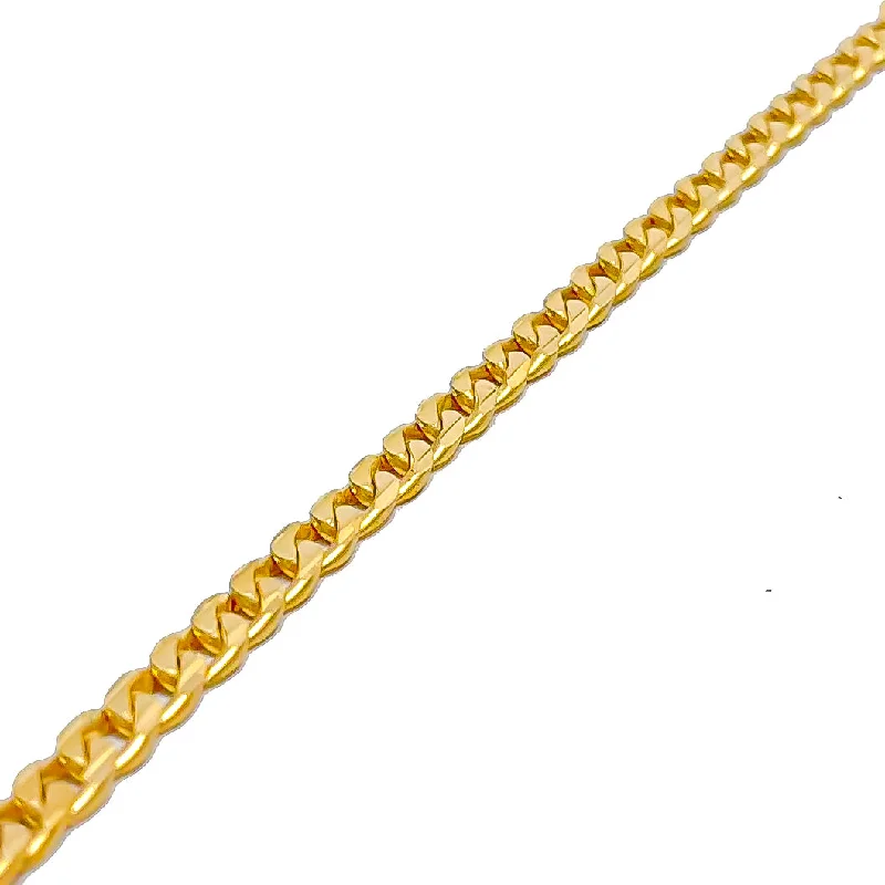 Women’s cuff bracelet-Women’s charm bracelets-Magnificent Chain Link Baby 22k Gold Bracelet