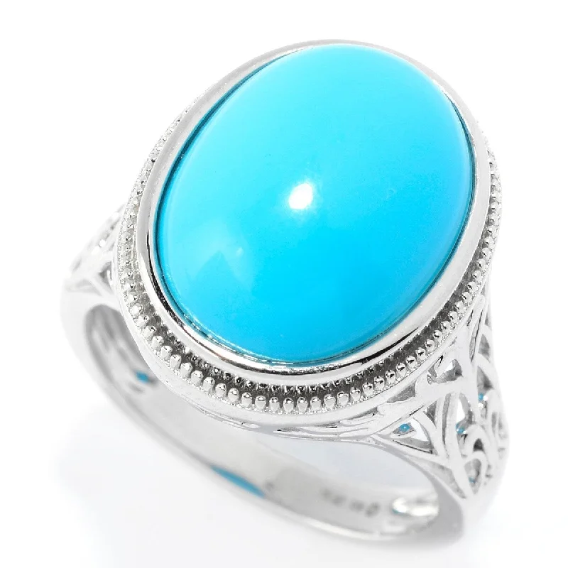 Women’s trendy rings-925 Sterling Silver Sonora Beauty Turquoise Gemstone Solitaire Ring