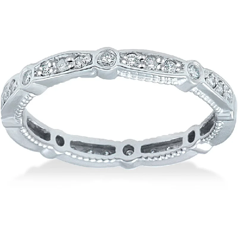 Women’s vintage-style rings-14k White Gold 3/8ct TDW Vintage Diamond Eternity Ring