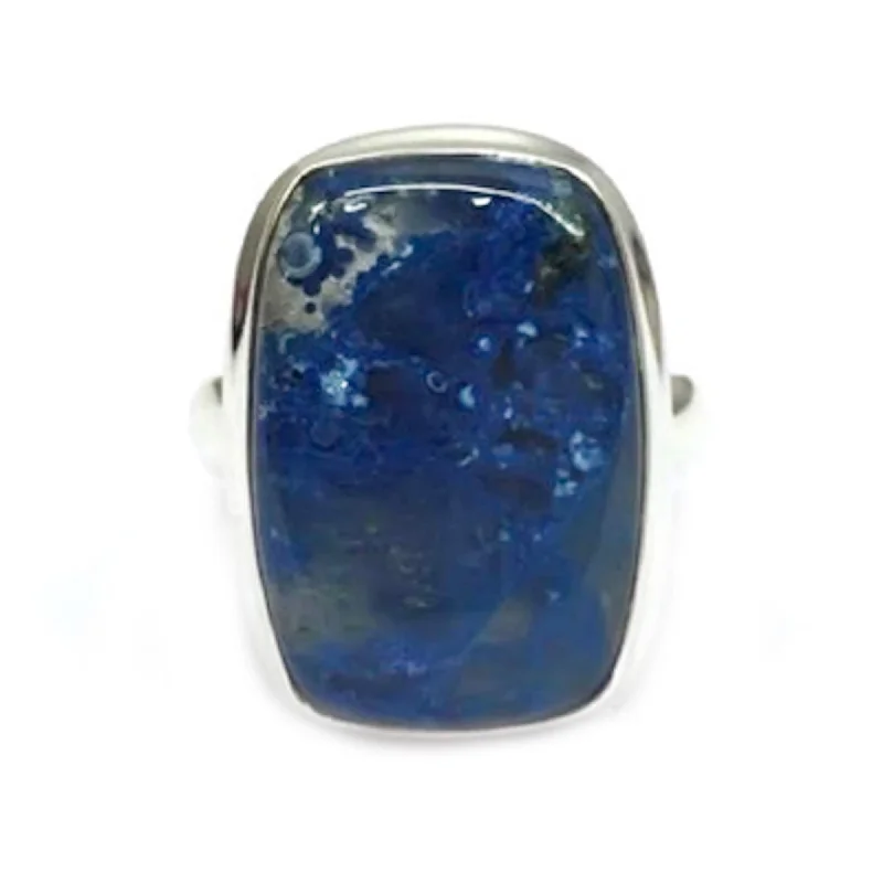 Women’s textured rings-Sterling Silver Shattuckite Gemstone Bohemian Rings