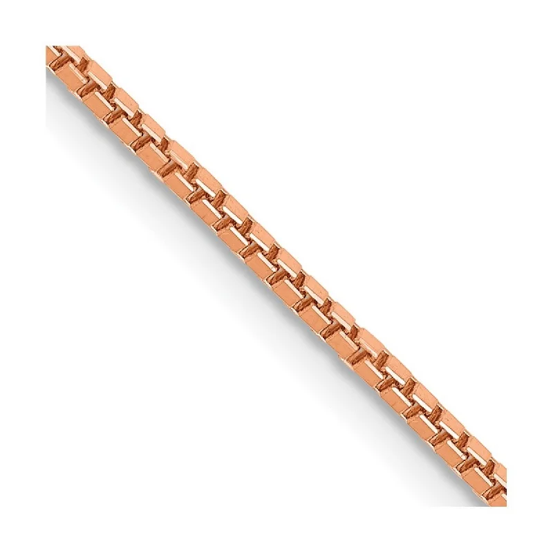 Women’s elegant bangles-Curata 14k Rose Gold 8" 1.3mm Box Chain Bracelet