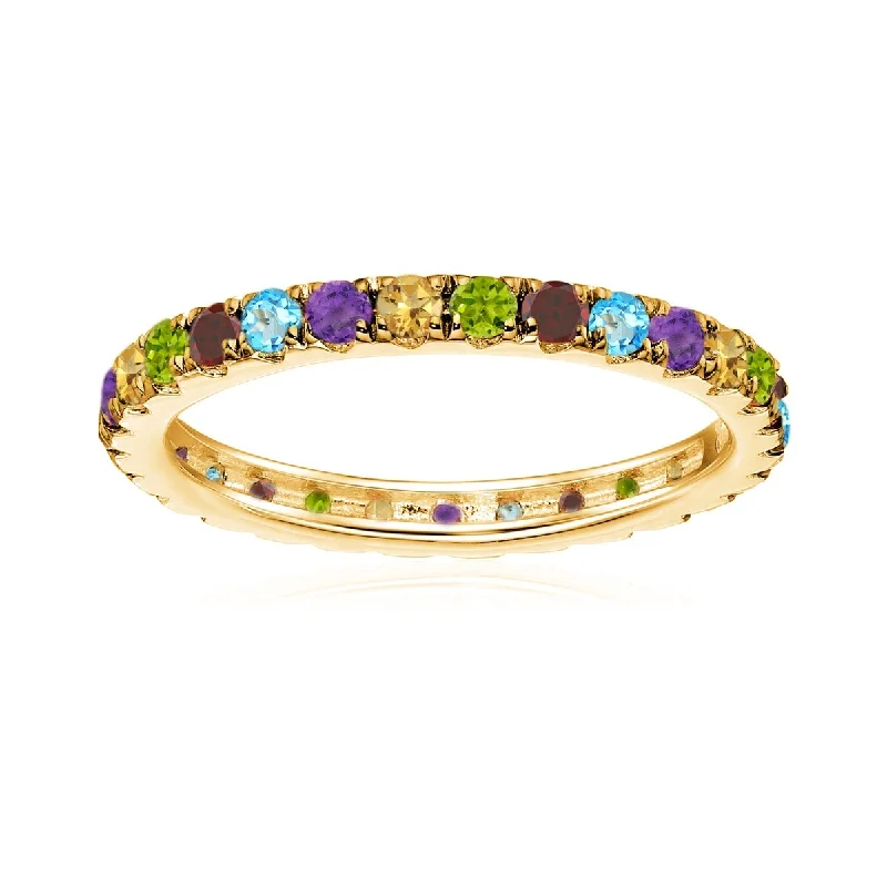 Women’s vintage rings-14Kt Gold Multi Gemstone Eternity Band Ring