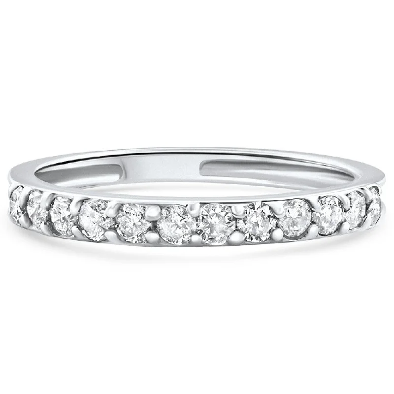 Women’s gemstone rings-3/8ct Pave Diamond Ring White Gold