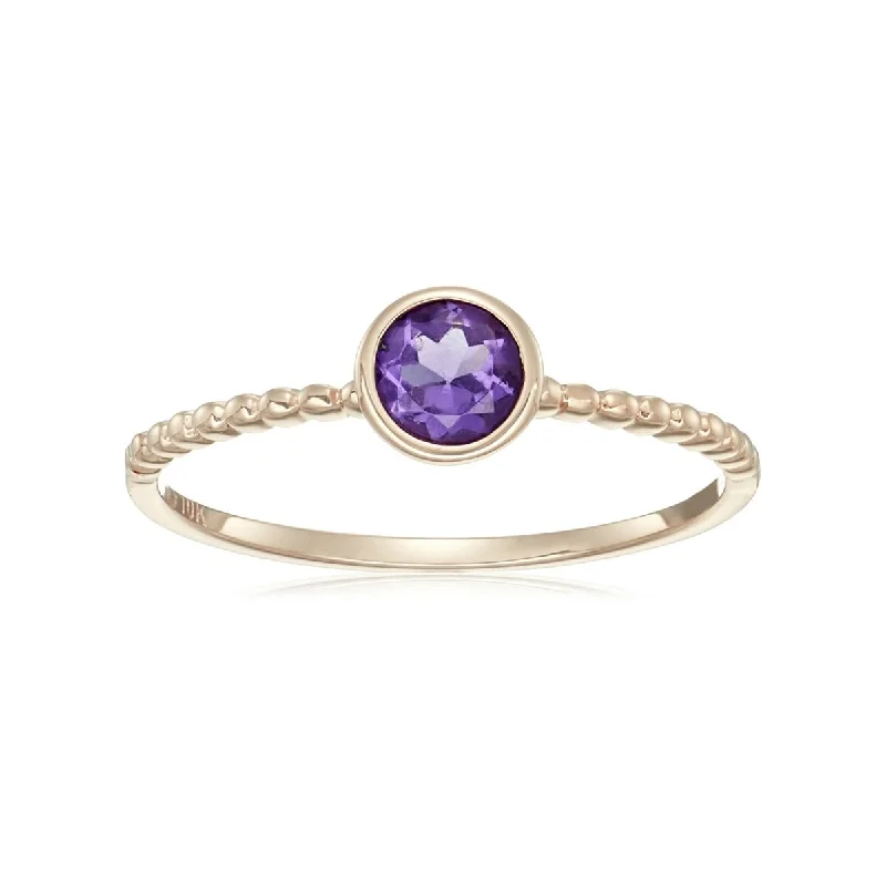 Women’s designer rings-925 Sterling Silver African Amethyst Solitaire Ring