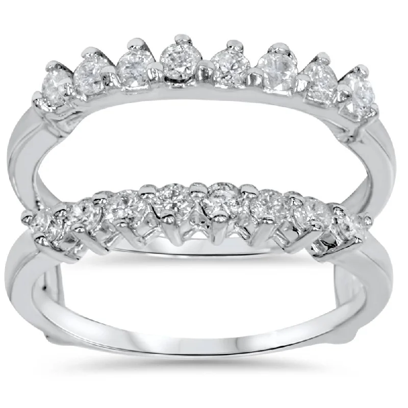 Women’s diamond eternity rings-5/8ct Diamond Guard Ring Enhancer White Gold