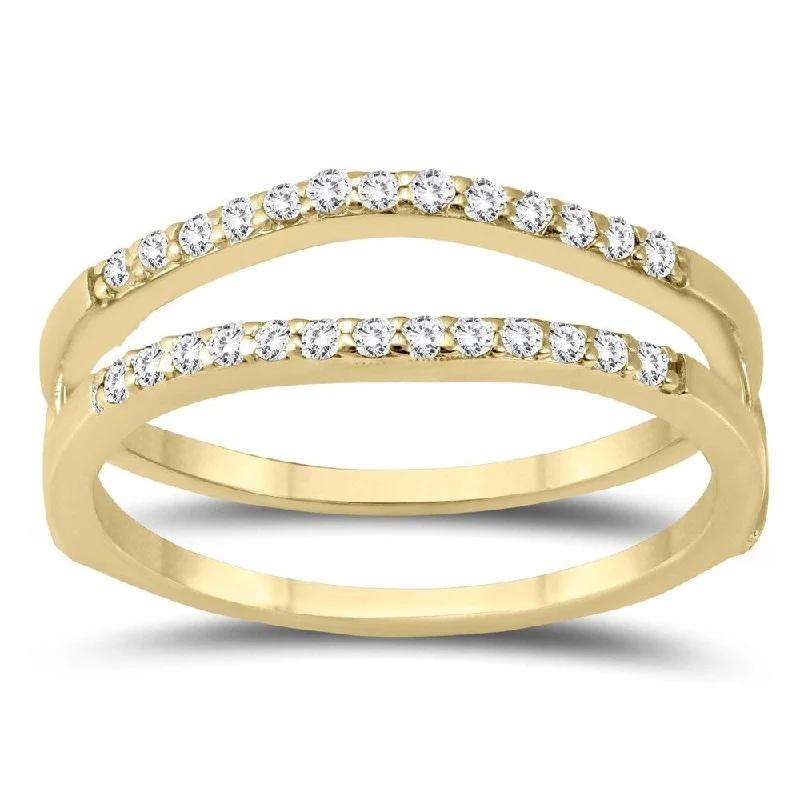 Women’s gold wedding rings-1/4 Carat TW Diamond Insert Ring in 10K Yellow Gold