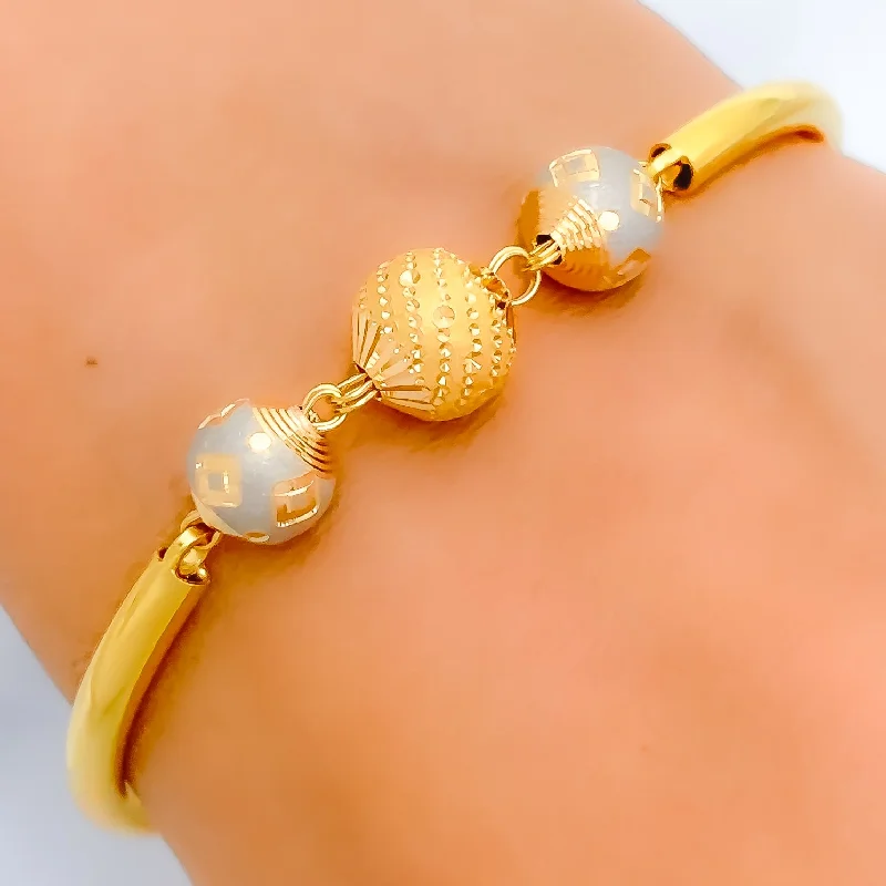 Women’s elegant bracelet-Women’s silver charm bracelets-Gorgeous Flexi 22k Gold Bangle Bracelet