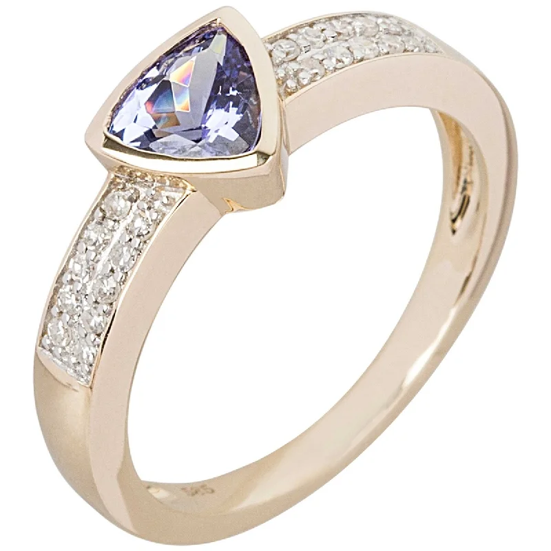 Women’s chunky rings-14K Gold Tanzanite and Diamond Ring