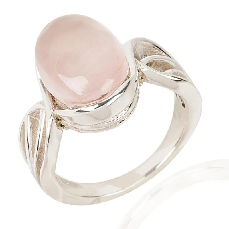 Women’s statement rings-925 Sterling Silver Rose Quartz Classic Ring