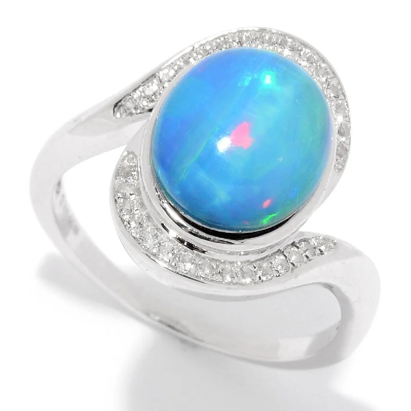 Women’s cocktail rings-925 Sterling Silver Ethiopian Opal Doublet Ring