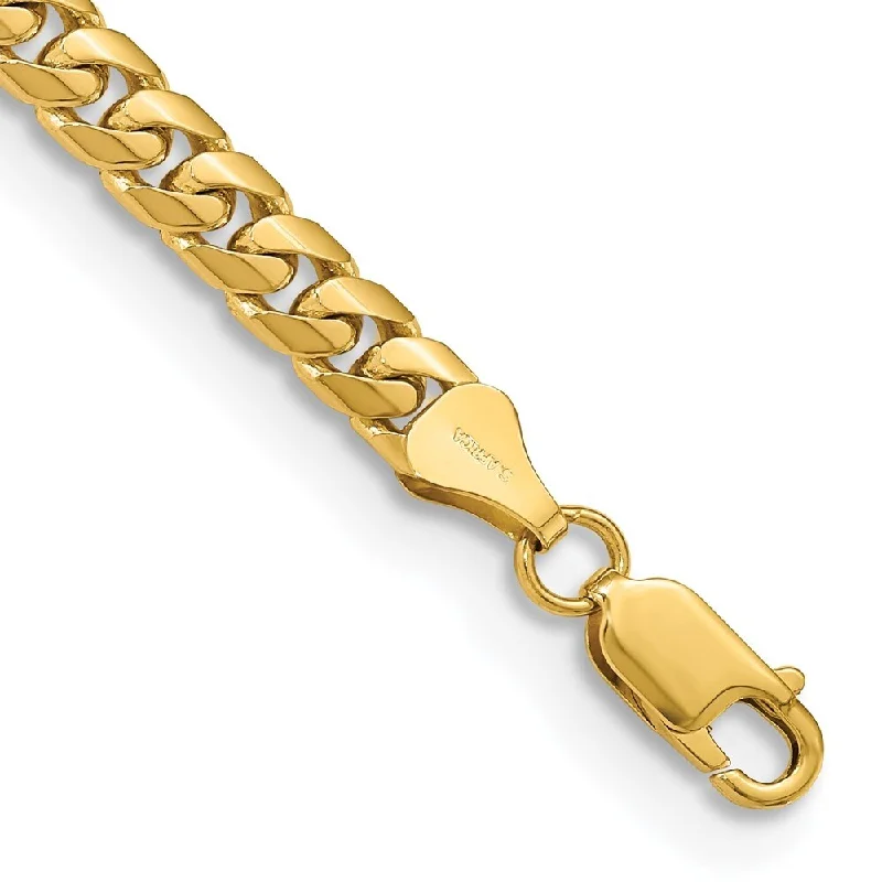 Women’s stretch bracelet-14k Yellow Gold 5.5mm Solid Miami Cuban Chain Bracelet, 8"