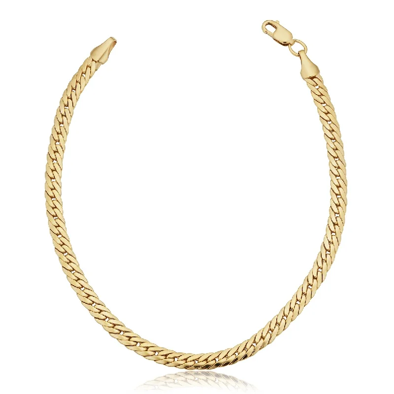 Women’s thin bracelet-Solid 14k Yellow Gold Filled 3.9 or 4.8 millimeter Bombay Curb Bracelet for Women (7.5 inches)