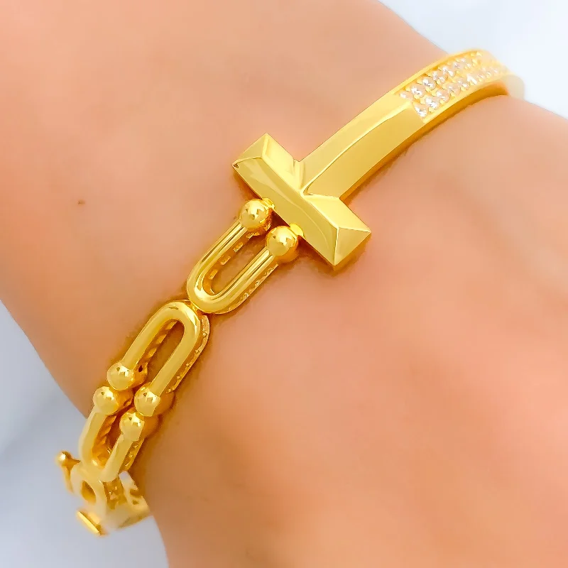 Women’s simple bangles-Trendy CZ Bangle Bracelet