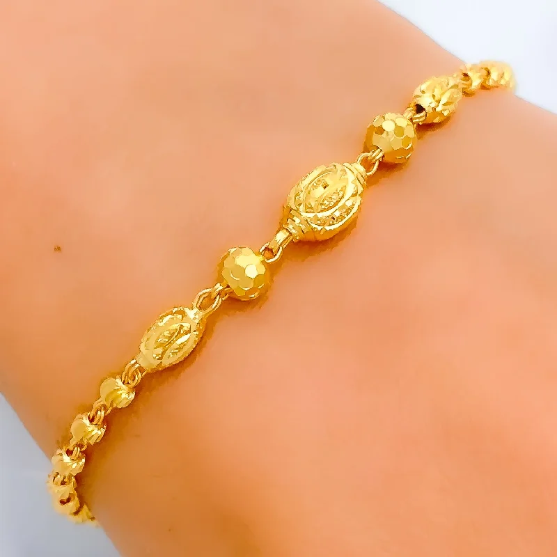 Women’s classy bracelet-Chic Beaded 22k Gold Bracelet