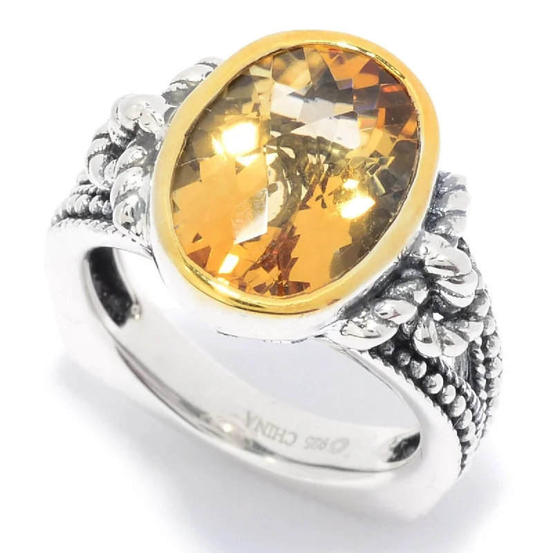 Women’s handmade rings-925 Sterling Silver Citrine Gemstone Solitaire Ring