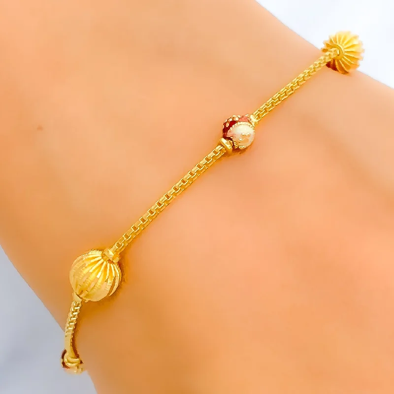 Women’s stacking bracelets-Women’s custom bracelets-Palatial Orb 22k Gold Bracelet