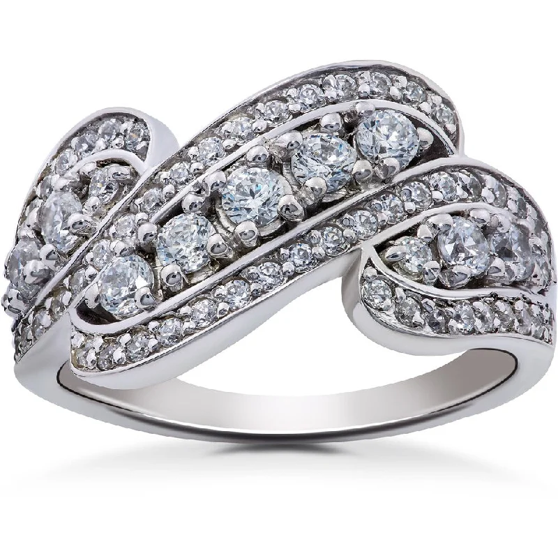 Women’s square rings-14k White Gold 1 1/4ct TDW Diamond Ring