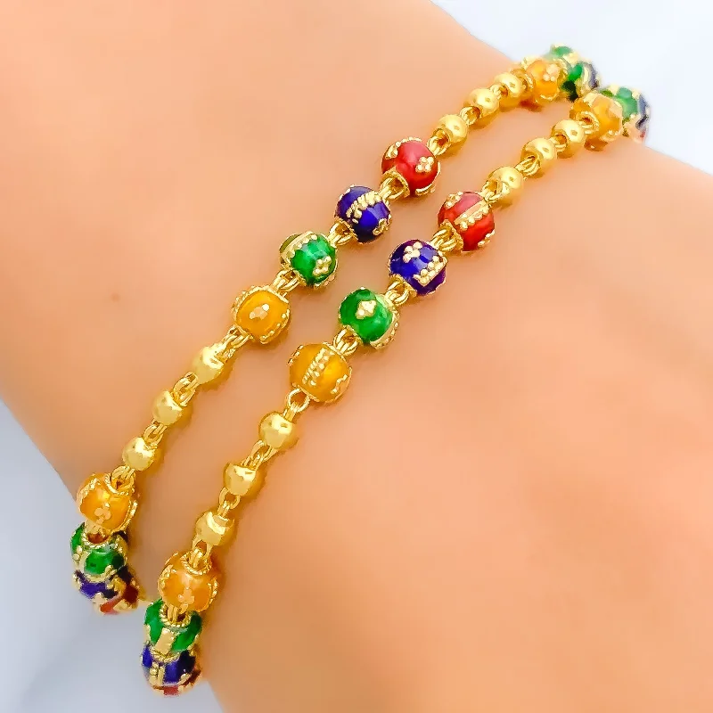 Women’s nautical bracelet-Women’s double-layer bracelets-Gorgeous Multi-Color Meena Bracelet