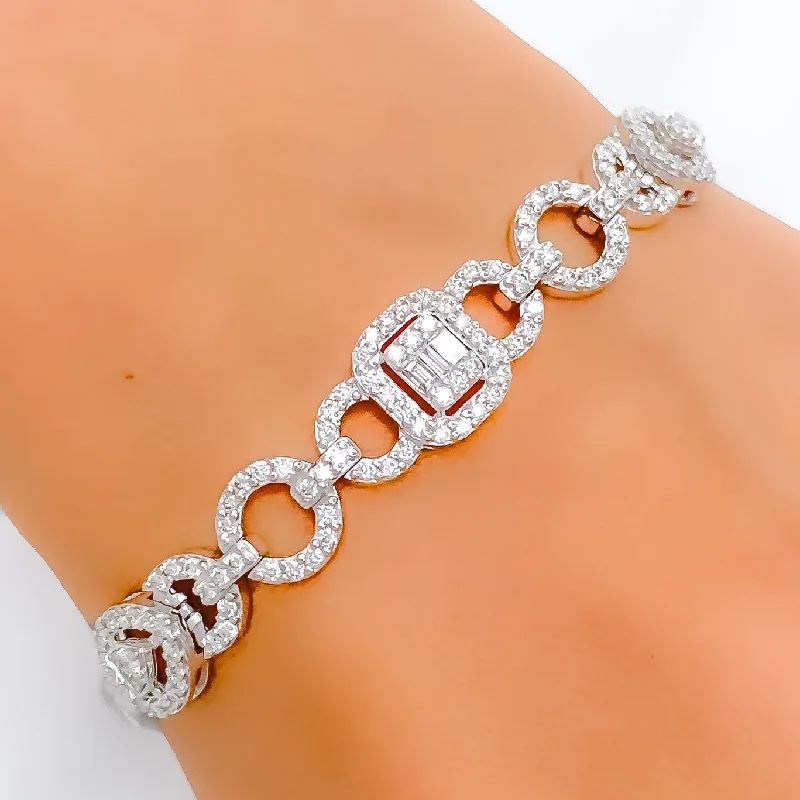 Women’s friendship bracelet-Women’s adjustable bracelets-Versatile White Gold Diamond + 18k Gold Bracelet