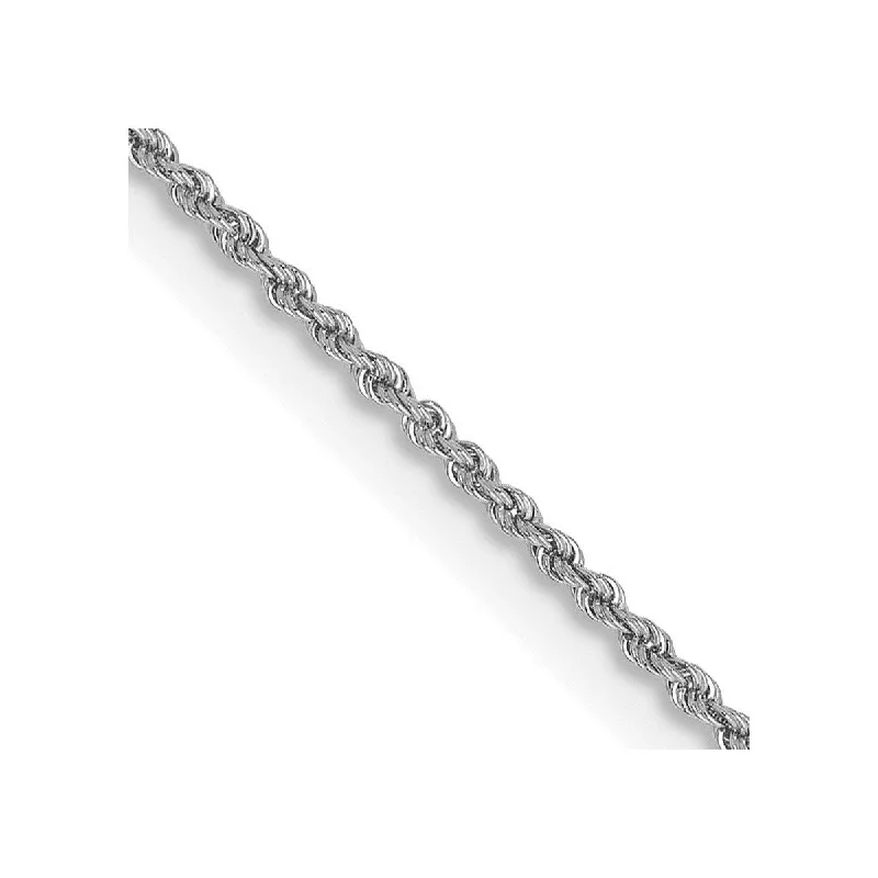 Women’s stackable bracelets-Women’s gemstone bracelets-Curata 14k White Gold Solid 1.75mm Regular Rope Bracelet Lobster Claw