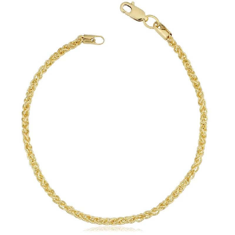 Women’s sleek bracelet-14k Yellow Gold Filled 2.5-mm Round Wheat Chain Bracelet (7.5 or 8.5 inches)