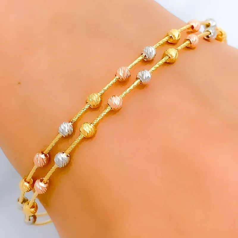 Women’s charm bangles-Women’s wedding bracelets-Trendy Layered Wire Bracelet