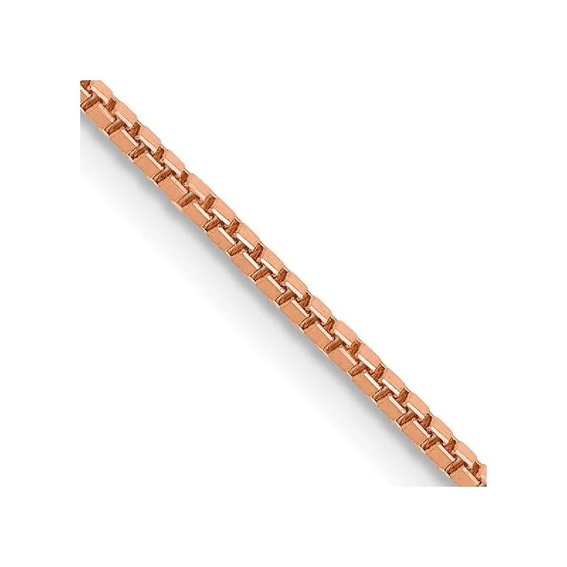 Women’s thick bracelet-Curata 14k Rose Gold 8" 1.10mm Box Link Chain Bracelet