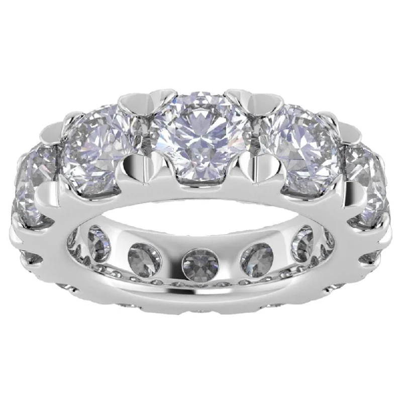 Women’s rose gold wedding rings-10 1/2 Carat (ctw) Natural Diamond Eternity ring in White Gold