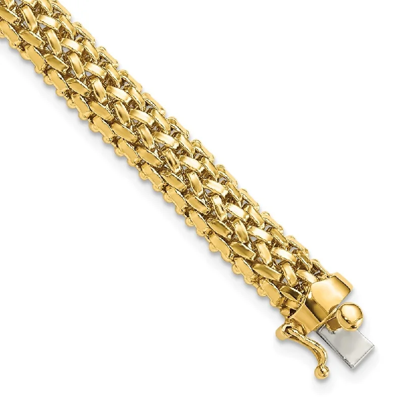 Women’s gold-plated bracelet-14k Yellow Gold 6.75mm Mesh Bracelet, 7.25"