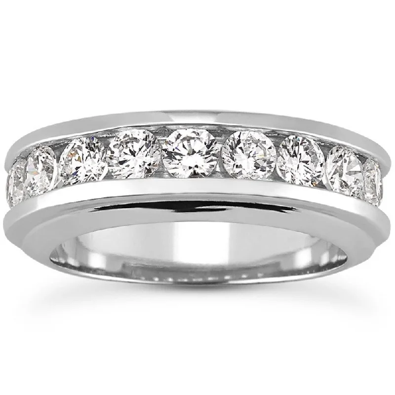 Women’s twisted bands rings-Men's 1 3/4 Ct T.W. Diamond Ring 10k White Gold