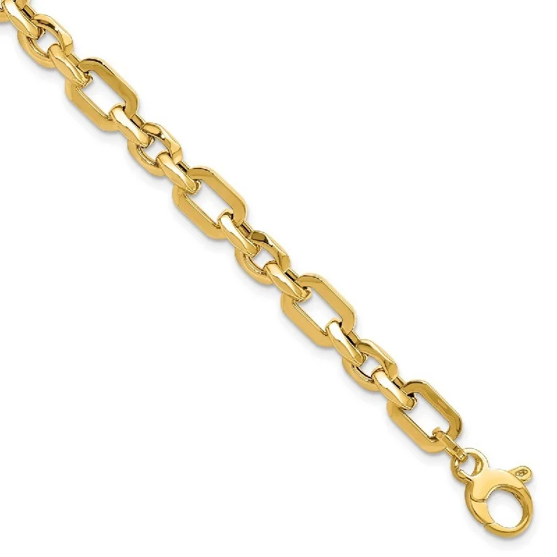 Women’s vintage bracelet-Curata 14k Gold Polished Bracelet 7.5 Inch