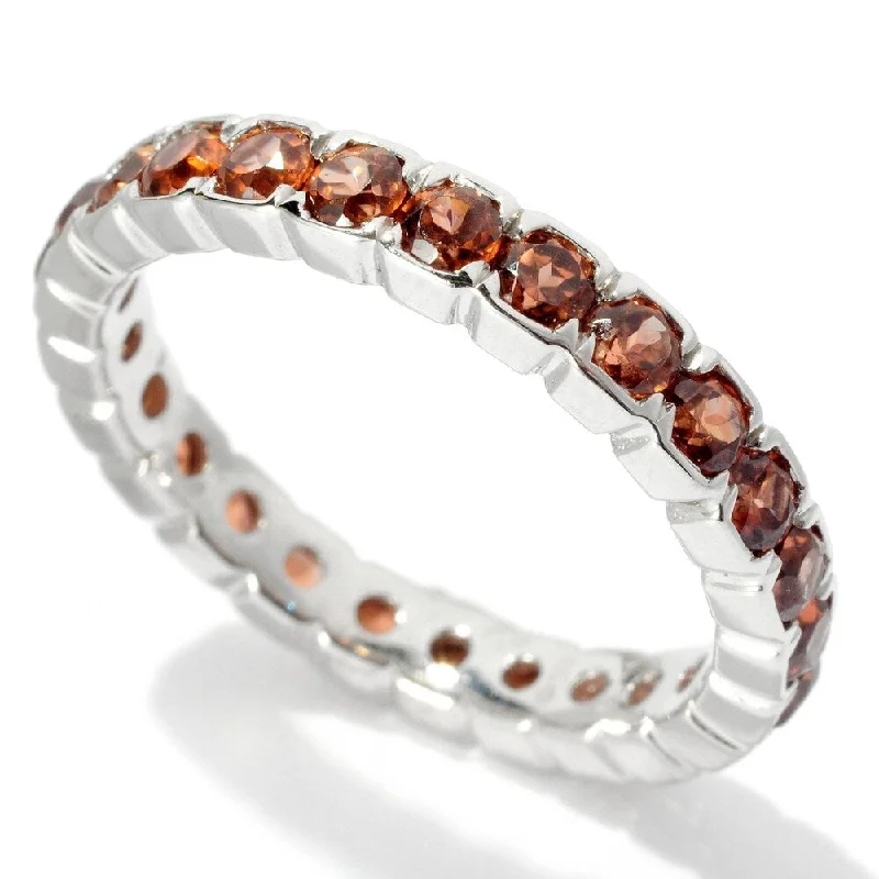 Women’s handmade rings-Sterling Silver 2.72ctw Brown Zircon Eternity Band Ring