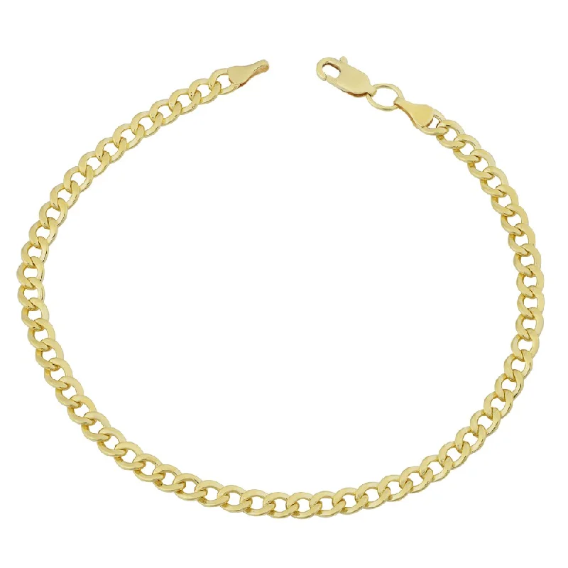 Women’s custom name bracelet-14k Yellow Gold Filled 4.2mm High Polish Miami Cuban Curb Link 8.5-inch Chain Bracelet