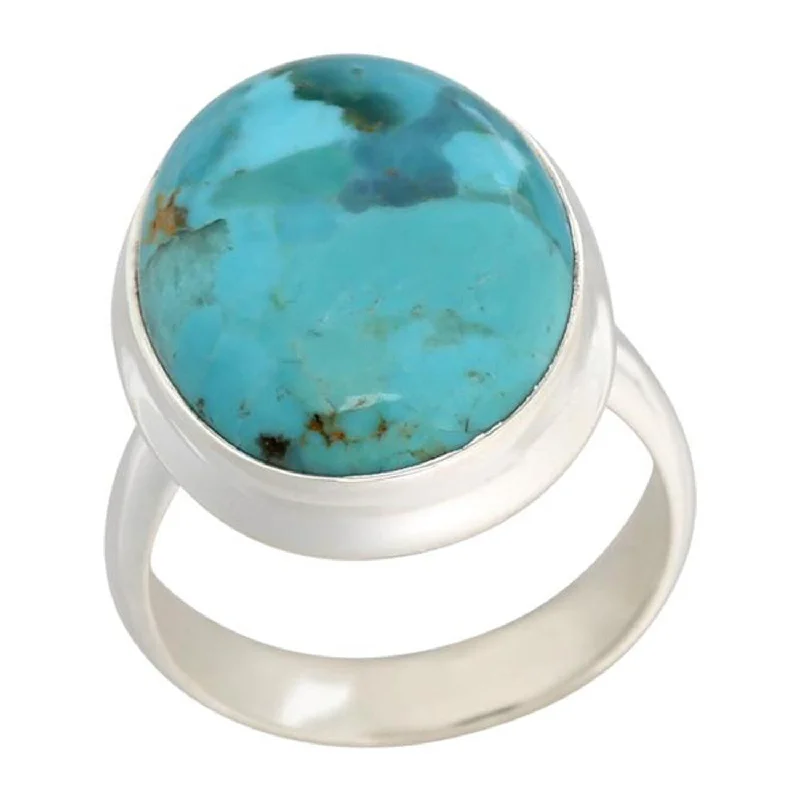 Women’s animal print rings-925 Sterling Silver Blue Mohave Turquoise Classic Ring