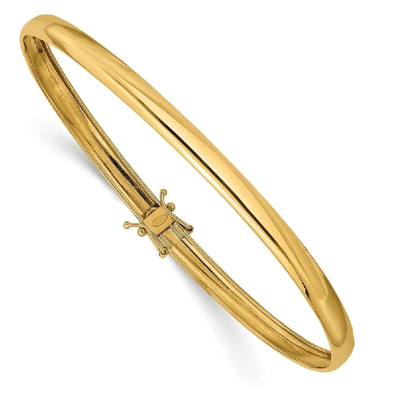 Women’s woven bracelet-14k Yellow Gold 4mm Flexible Bangle Bracelet, 8.25"