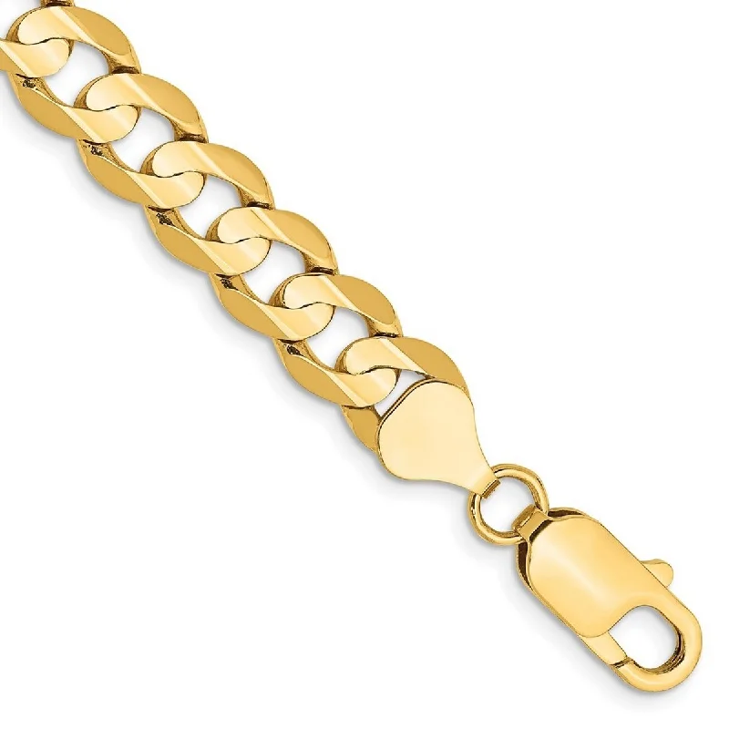 Women’s geometric bangle-Curata 14k 7.5mm Open Concave Curb Chain Bracelet